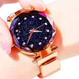 Watch Luxury Magnetic Buckle Mesh Band Quartz Wristwatch Female Rose Gold Diamond Watches zegarek damsk