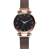 Watch Luxury Magnetic Buckle Mesh Band Quartz Wristwatch Female Rose Gold Diamond Watches zegarek damsk