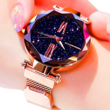 Watch Luxury Magnetic Buckle Mesh Band Quartz Wristwatch Female Rose Gold Diamond Watches zegarek damsk