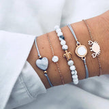 Crystal Marble Charm Bracelets for Women Boho Tassel Bracelet Jewelry Wholesale