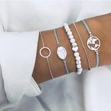 Crystal Marble Charm Bracelets for Women Boho Tassel Bracelet Jewelry Wholesale