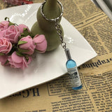 Handmade Resin Wine Bottle Key Chains charm Key Rings Alloy Charms Gifts  Wholesale