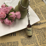 Handmade Resin Wine Bottle Key Chains charm Key Rings Alloy Charms Gifts  Wholesale