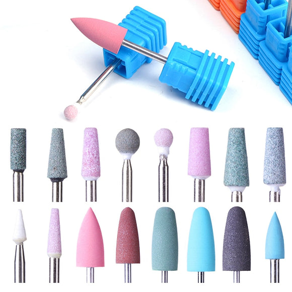 Rubber Silicone Ceramic Milling Burr Nail Art Cutter Polishing Buffer Files Electric Machine Drill Bit TR065