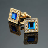 Crystal gold silver Cufflinks Shirt Cuff Links