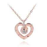 2018 New Arrival Rose Gold&Silver 100 languages I love you Projection Pendant Necklace Romantic Love Memory Wedding Jewelery