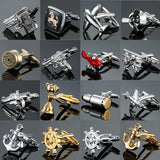 shirt Cufflinks button gold silver anchor rudder pistol bullet aircraft modeling Cufflinks