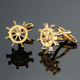 shirt Cufflinks button gold silver anchor rudder pistol bullet aircraft modeling Cufflinks