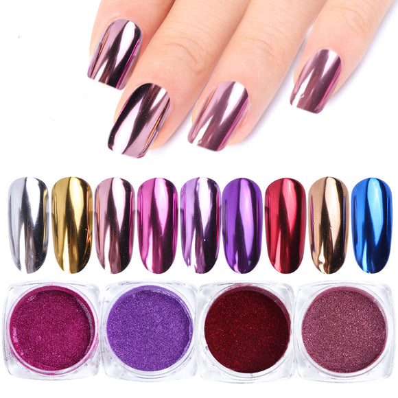 Powder Metallic Color Nail Art UV Gel Polishing Chrome Flakes