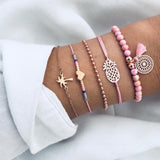 Crystal Marble Charm Bracelets for Women Boho Tassel Bracelet Jewelry Wholesale